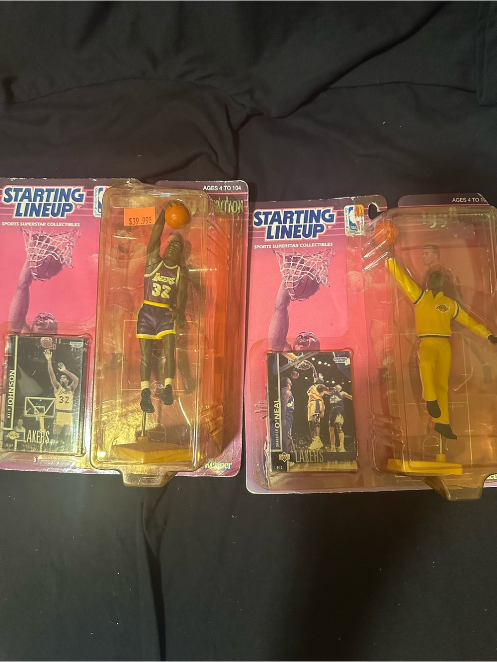Los Angeles Lakers Purple Basketball Figure lot of 2 Shaquille o’Neal